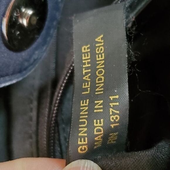 Giani Bernini Shoulder Bag Handbag Leather Navy Satchel Purse WOMEN'S WOMAN'S - Picture 11 of 13